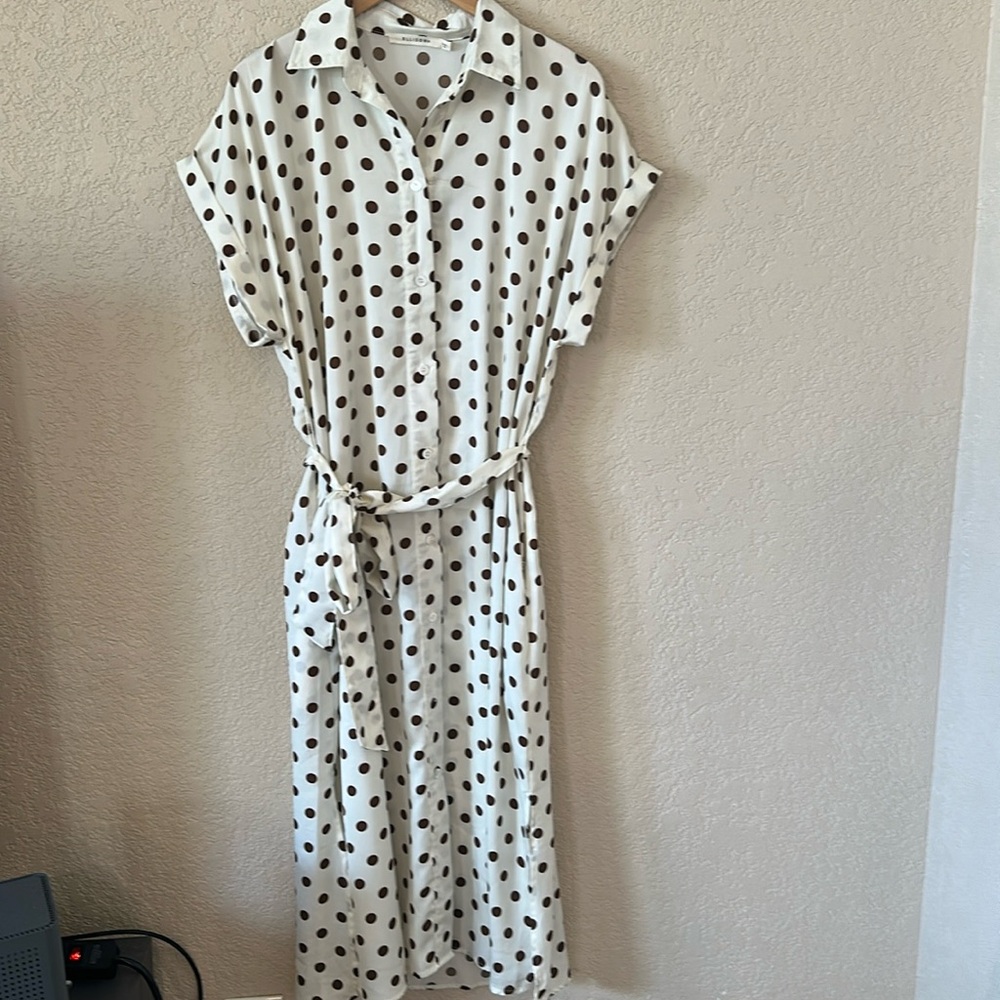 Ellison tan/briwn polka dot dress
